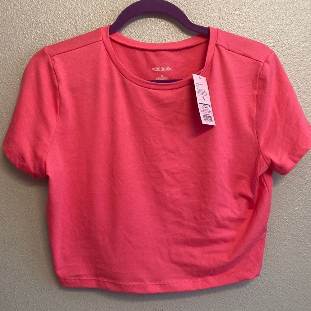 NWT- Wild Fable- Barbie pink cropped top- Size XL